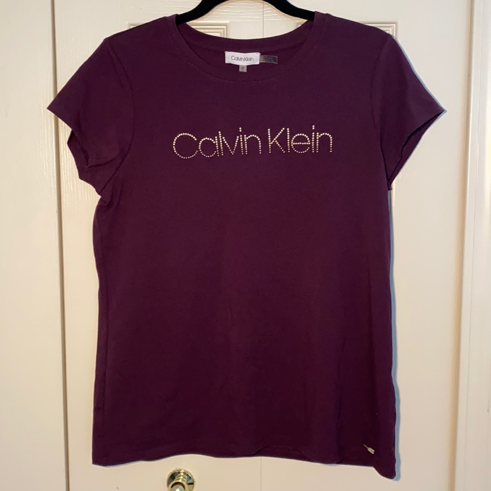 NWT Calvin Klein Dark Purple short sleeve shirt